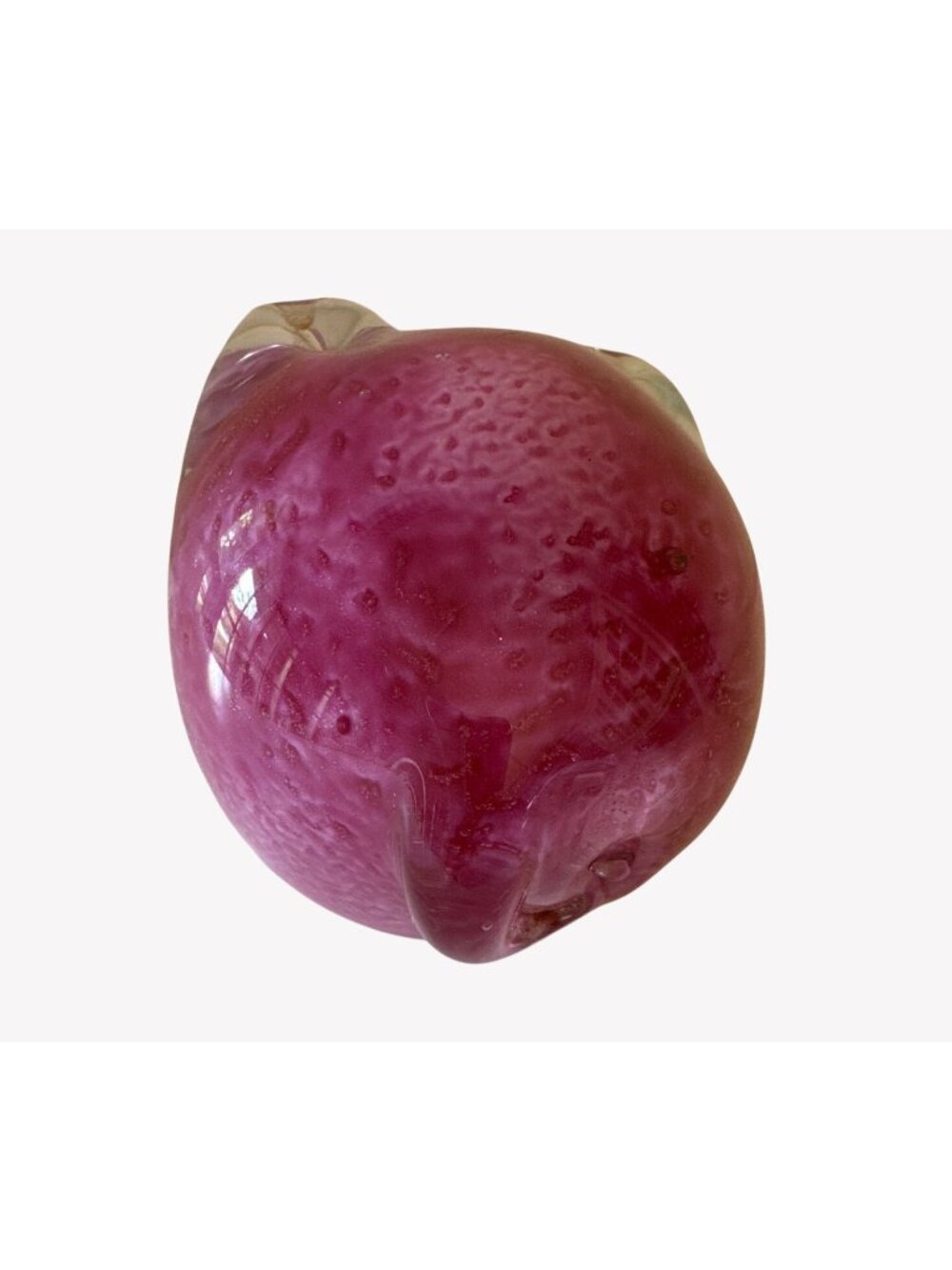 Handcrafted Blown Art Glass Pink Pig Figurine Paperweight With Black Eyes - Picture 4 of 7